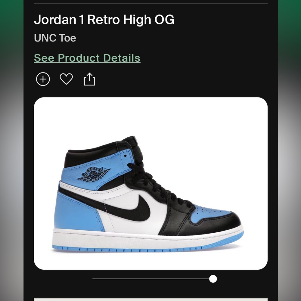 Jordan UNC TOE 1s